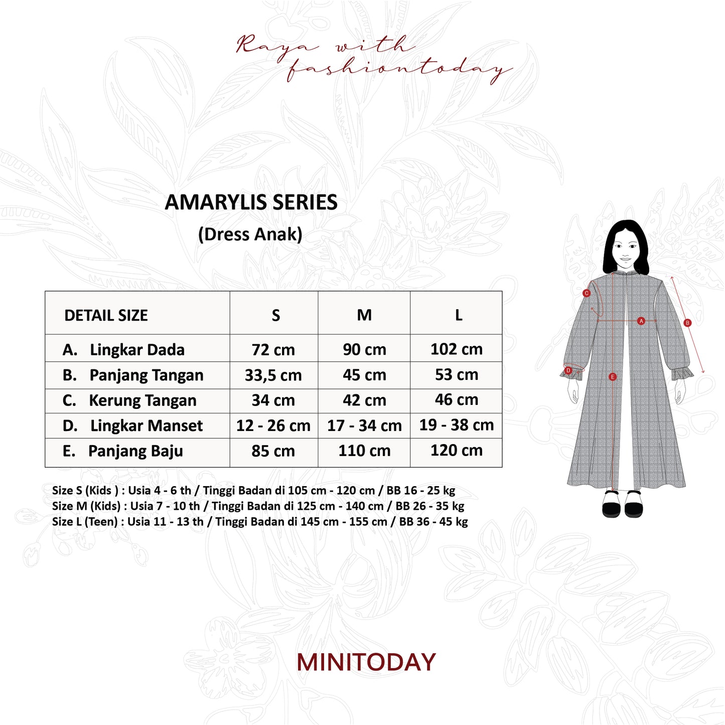 Amarylis Dress Anak Series Sarimbit Keluarga Lebaran