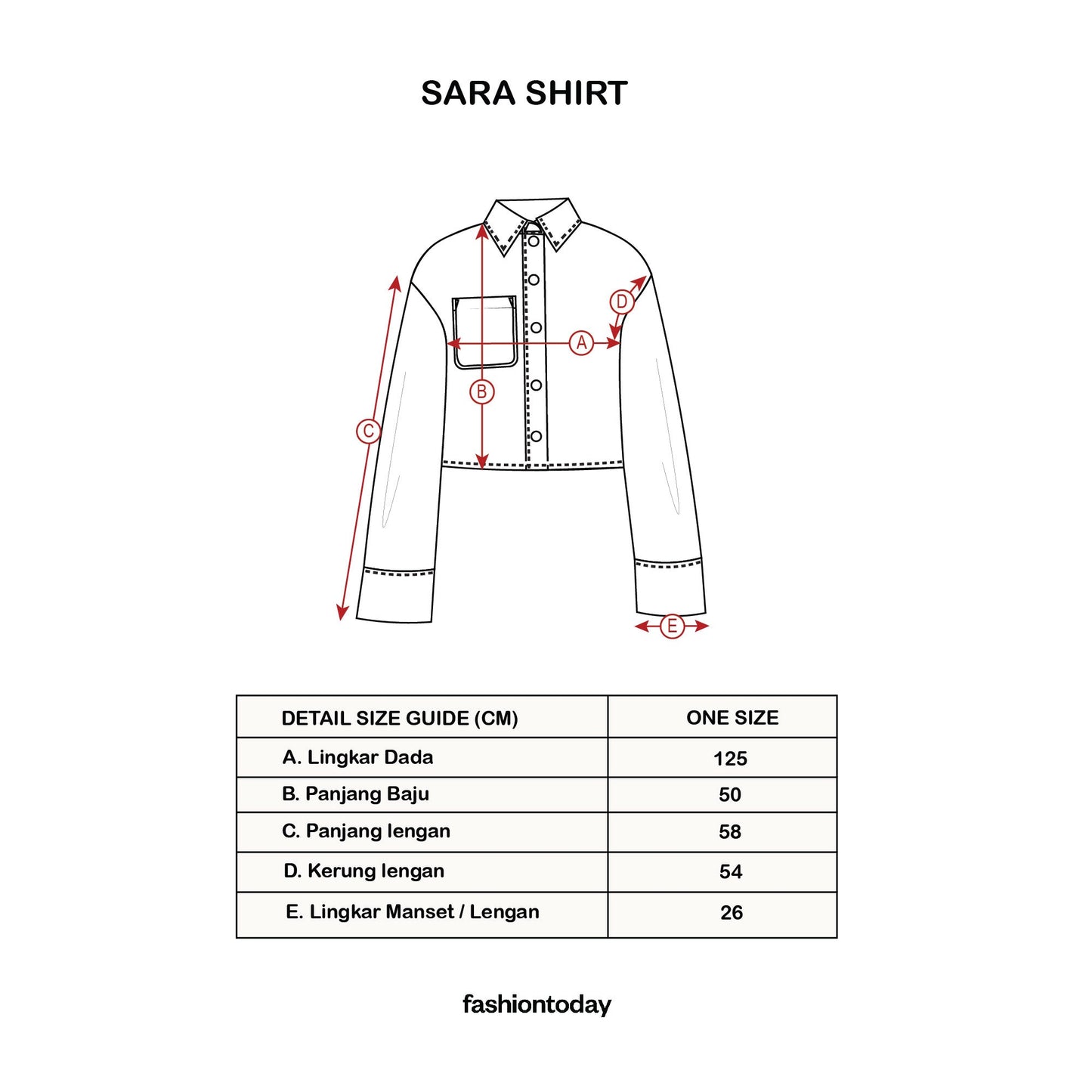 Sara Shirt ( Kemeja Premium Fashiontoday )