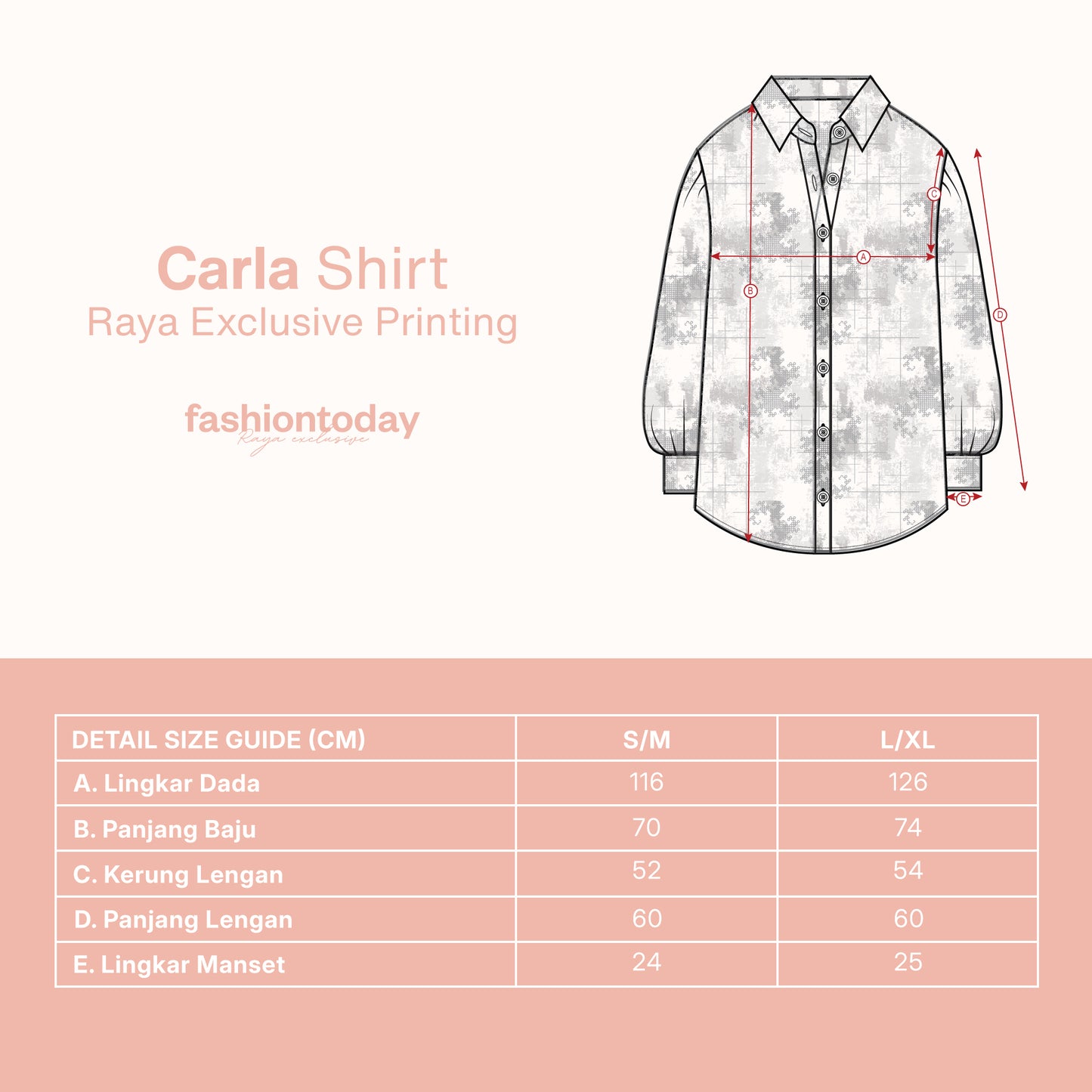 Carla Shirt Raya Exclusive Printing - Fashiontoday Raya Exclusive