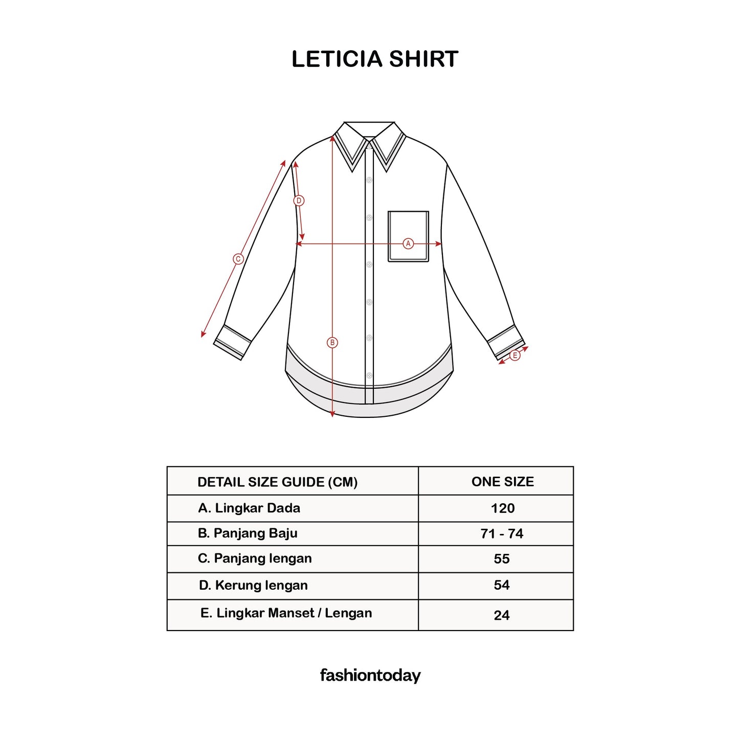 Leticia Shirt ( Kemeja Premium Fashiontoday )