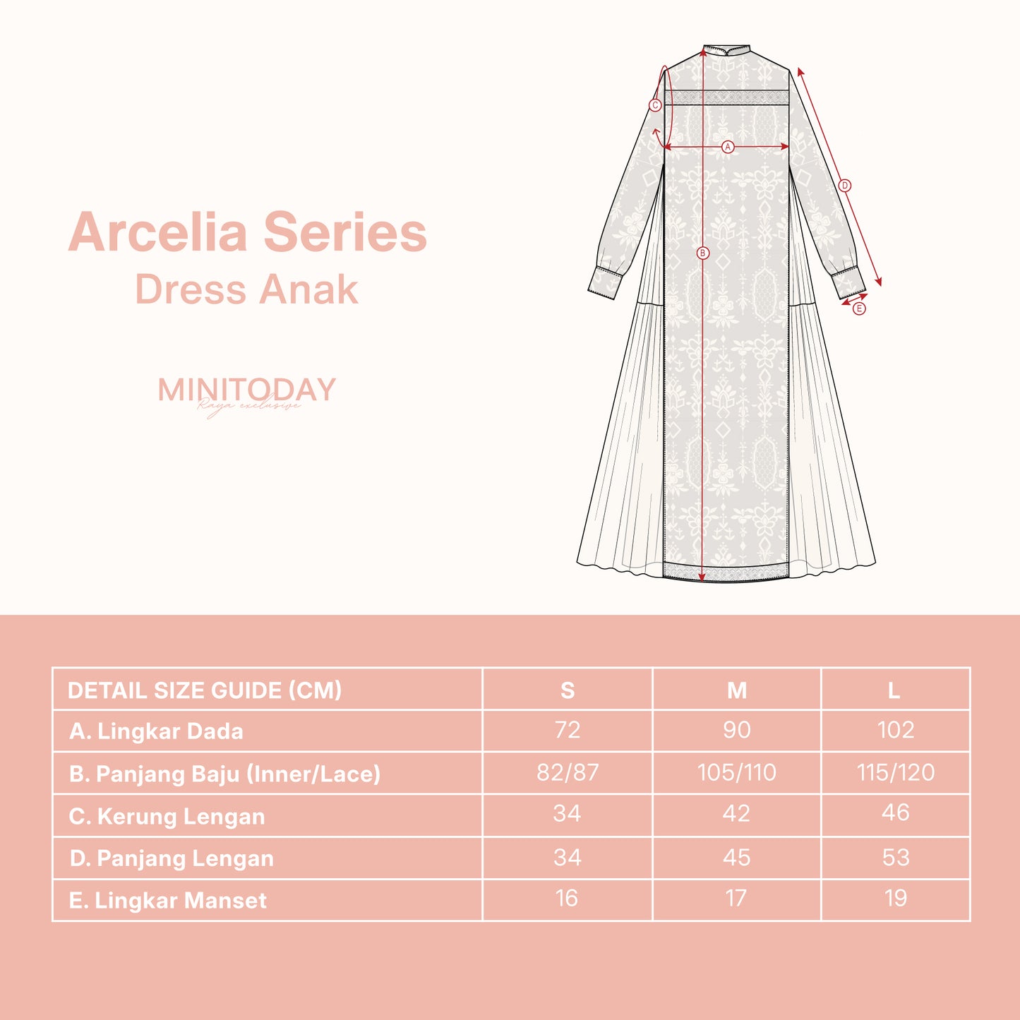 Arcelia Series Dress Anak - Mini Today Raya Exclusive