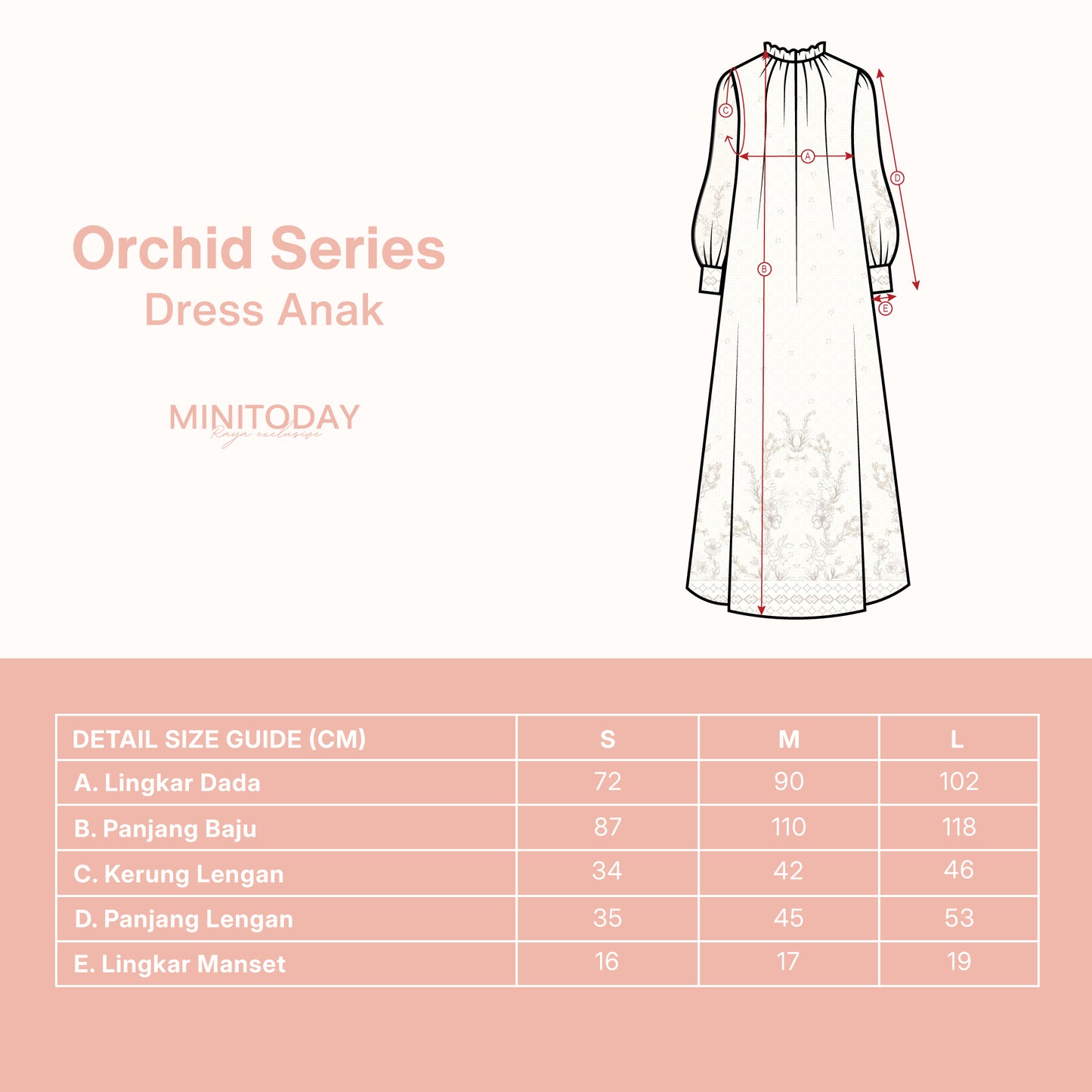 Orchid Series Dress Anak - Mini Today Raya Exclusive