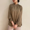 Ruffle Neck Blouse Crinkle