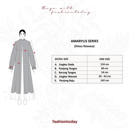Amarylis Dress Dewasa Series Sarimbit Keluarga Lebaran