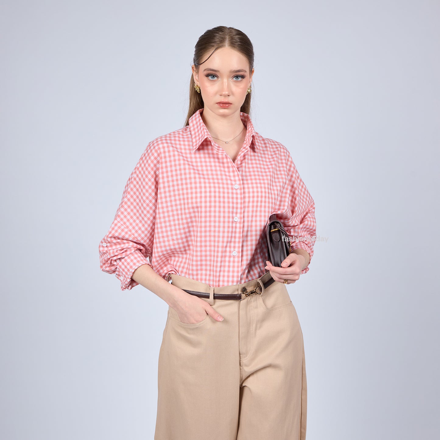 Oversized Shirt Checkered - Fashiontoday