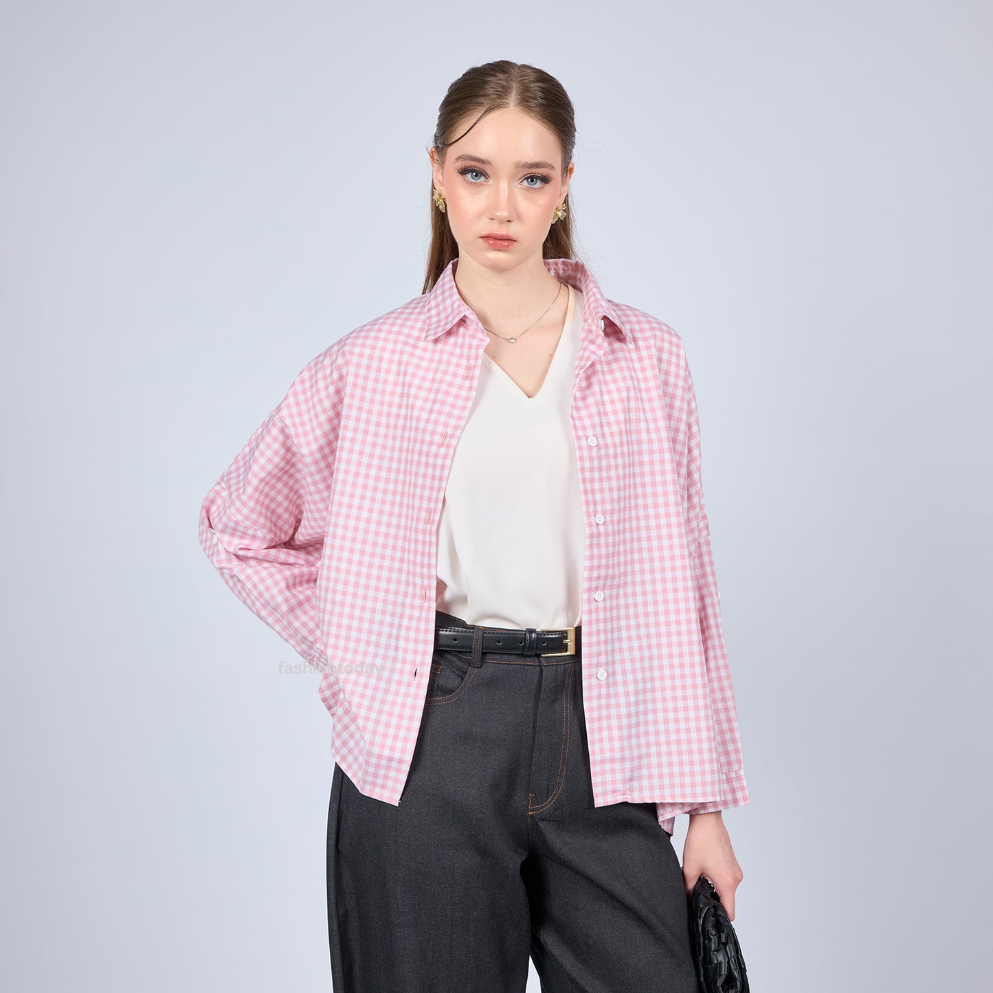 Oversized Shirt Checkered - Fashiontoday