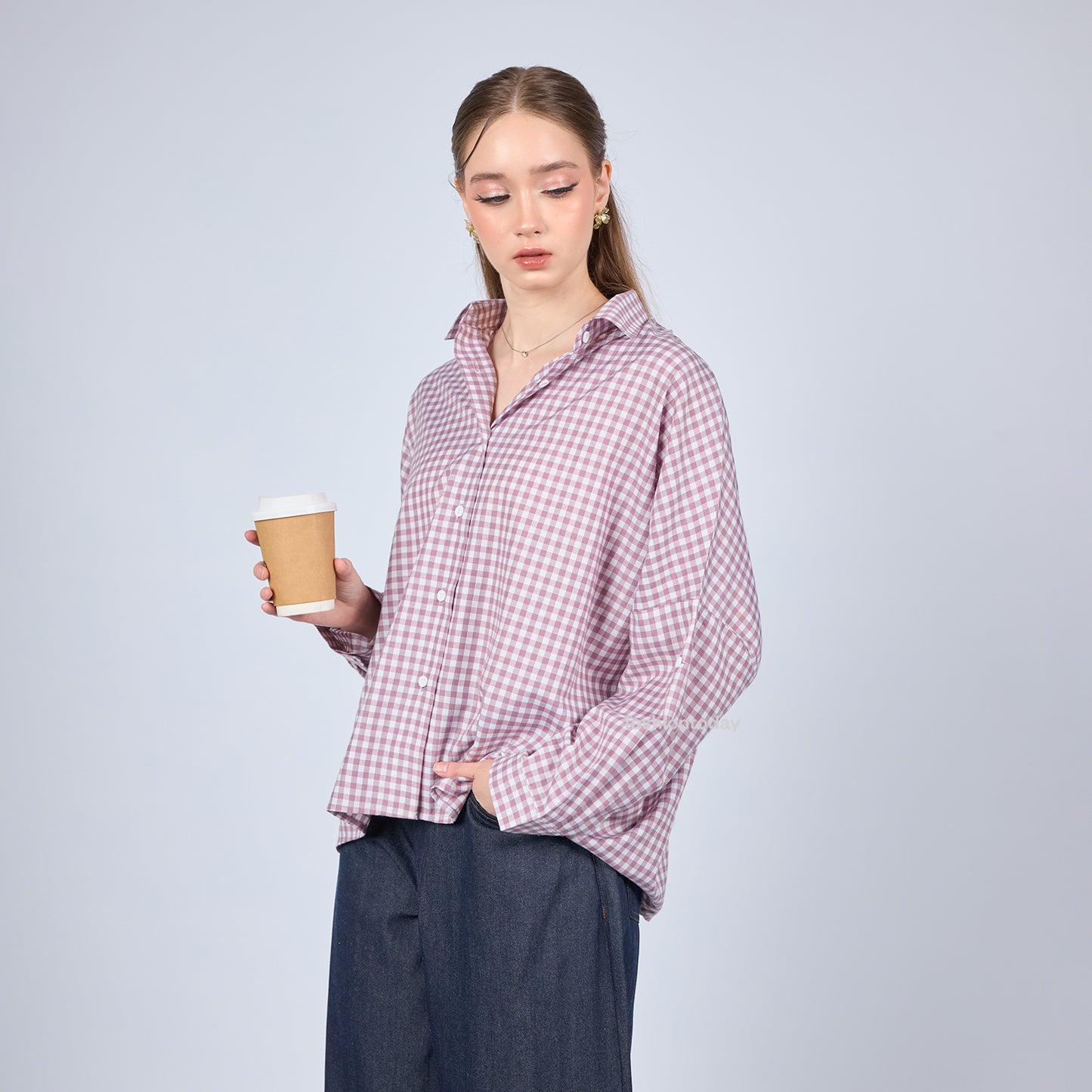 Oversized Shirt Checkered - Fashiontoday