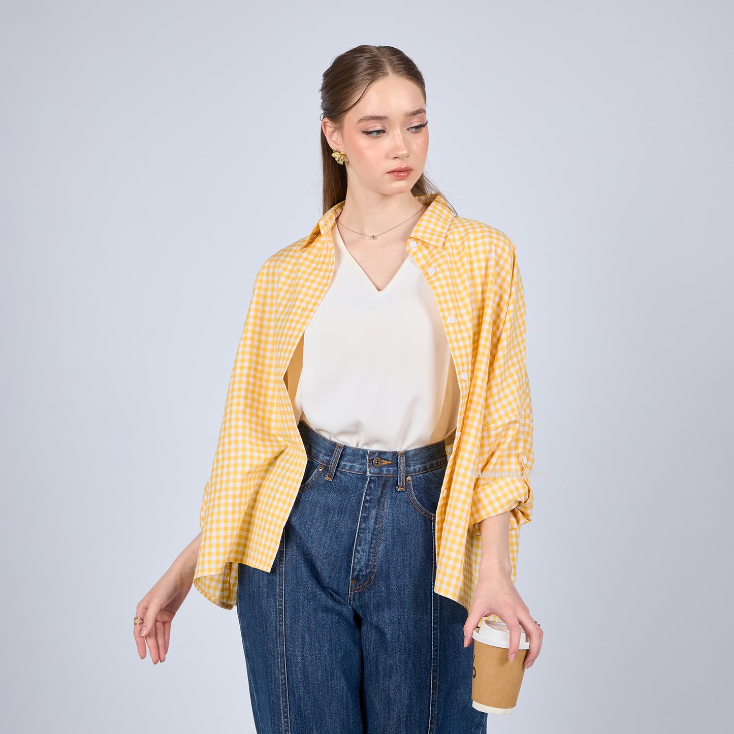 Oversized Shirt Checkered - Fashiontoday