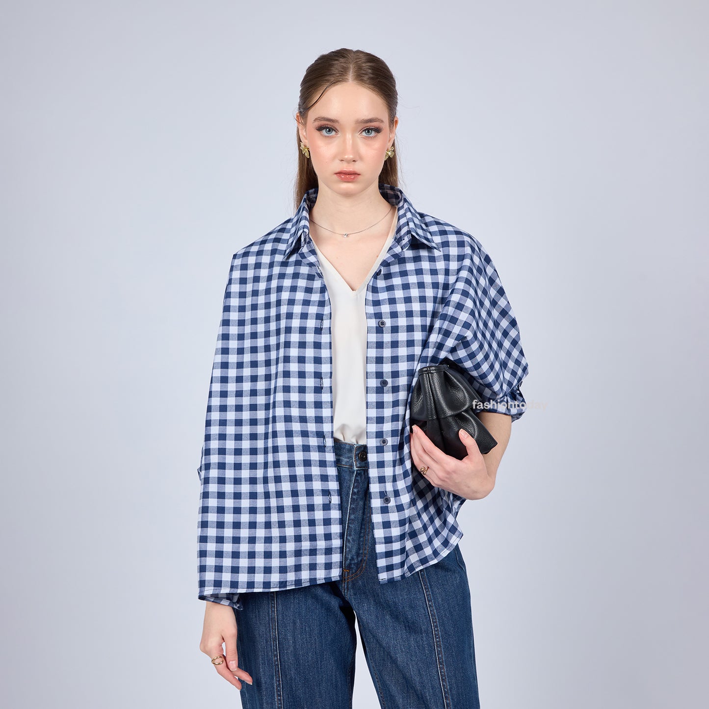 Oversized Shirt Checkered - Fashiontoday