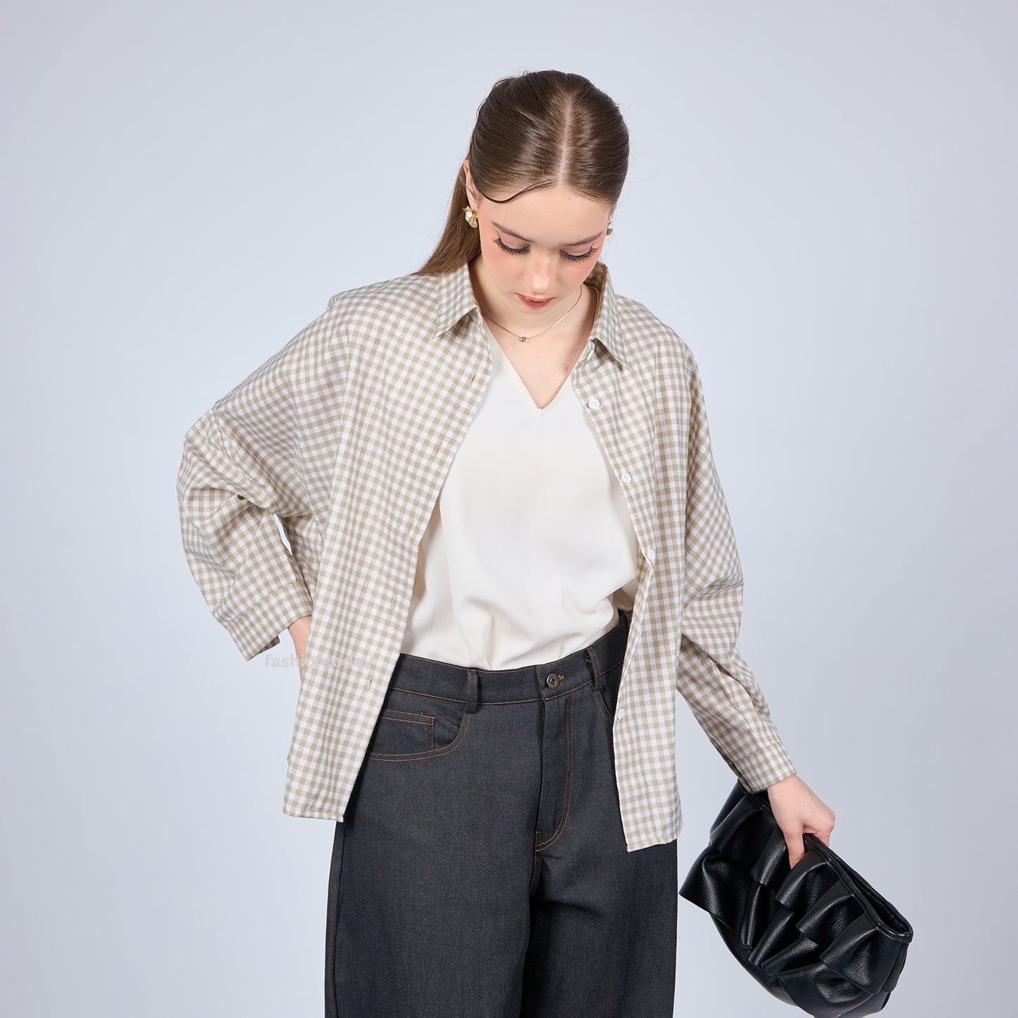 Oversized Shirt Checkered - Fashiontoday