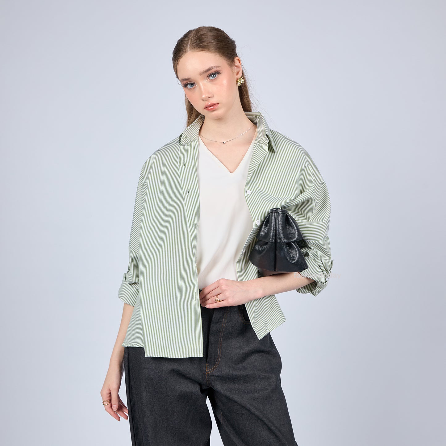 Oversized Shirt Stripe - Fashiontoday