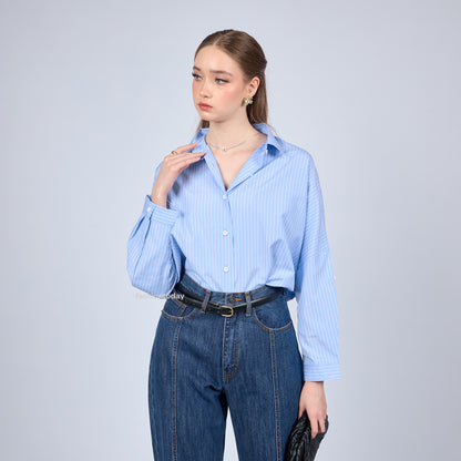 Oversized Shirt Stripe - Fashiontoday
