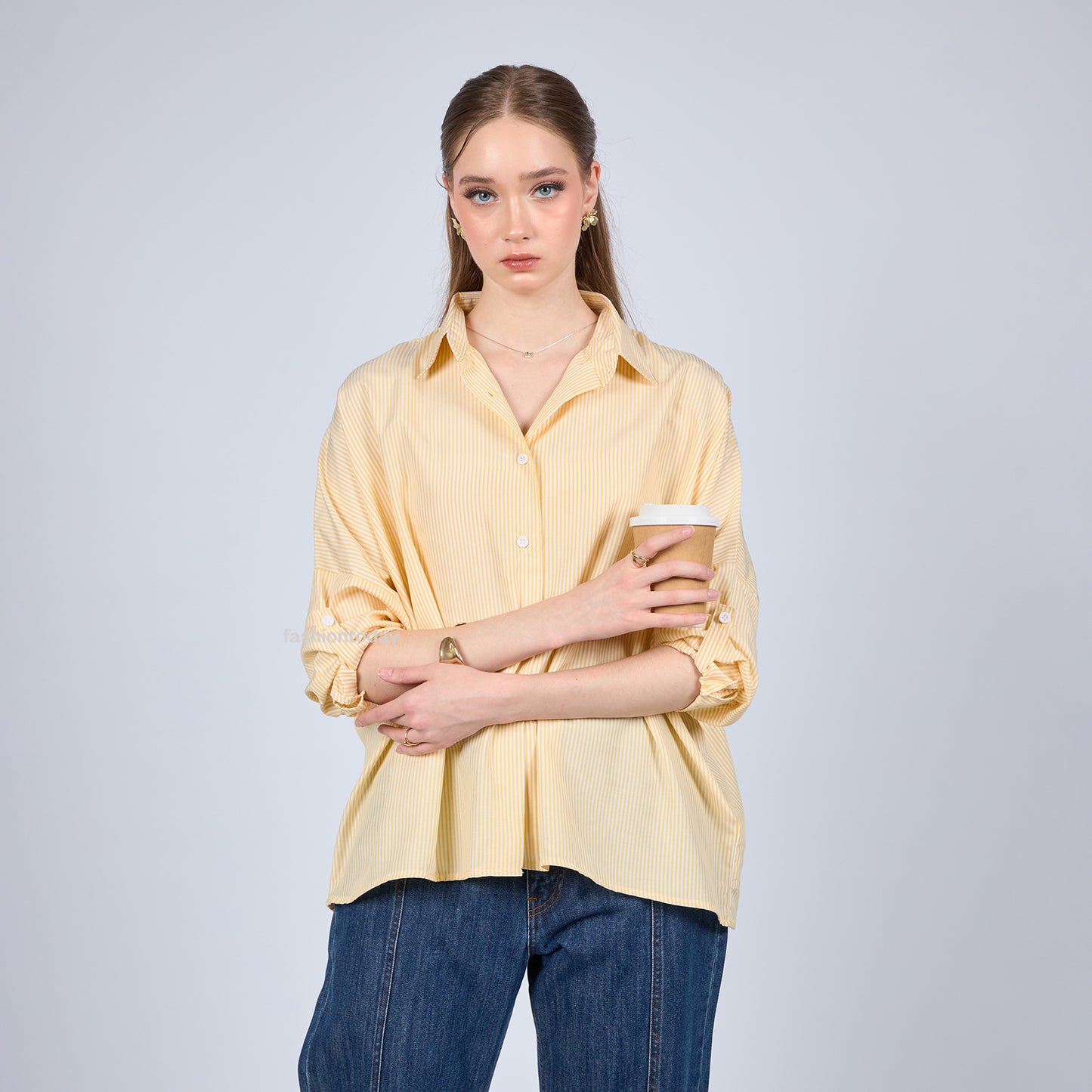 Oversized Shirt Stripe - Fashiontoday
