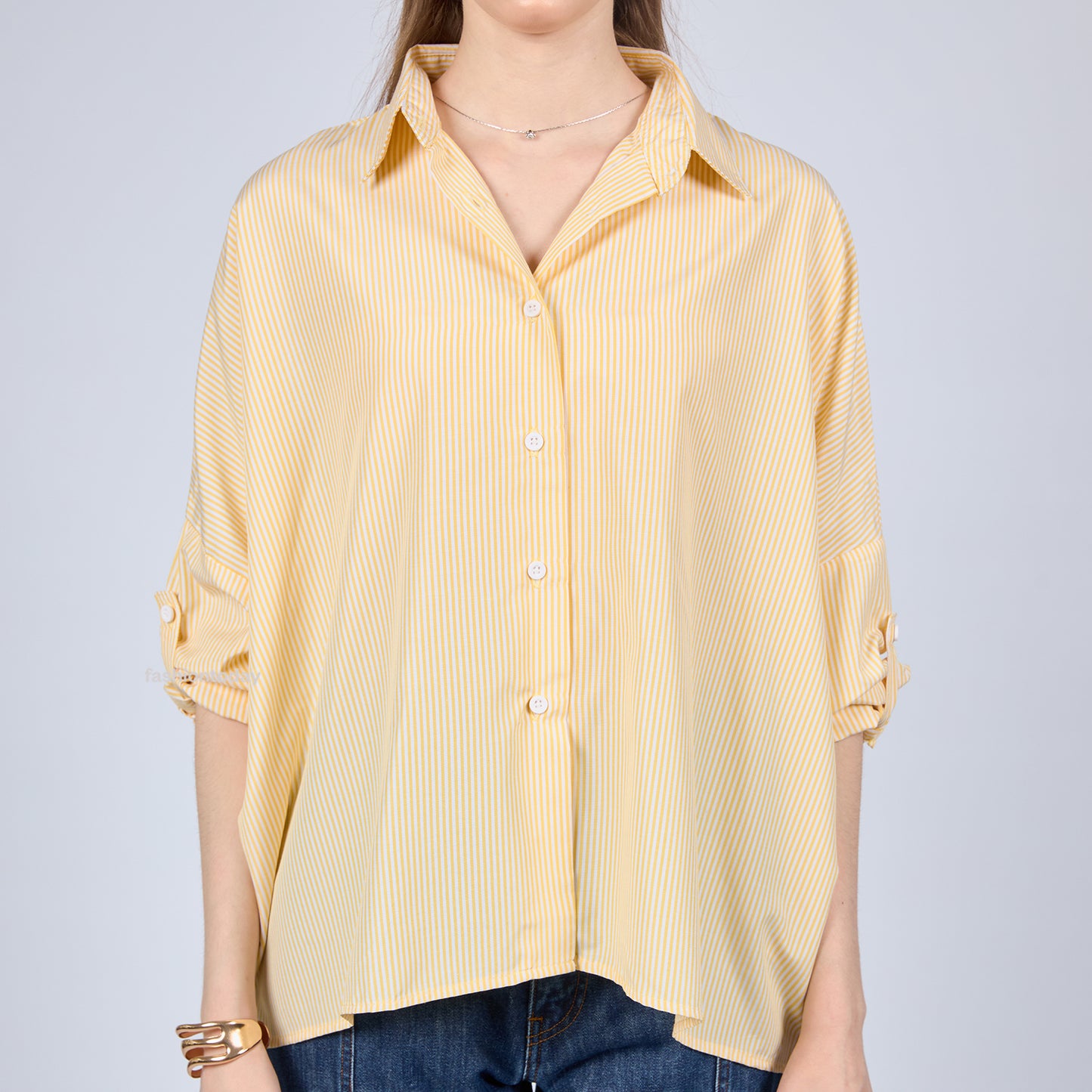 Oversized Shirt Stripe - Fashiontoday