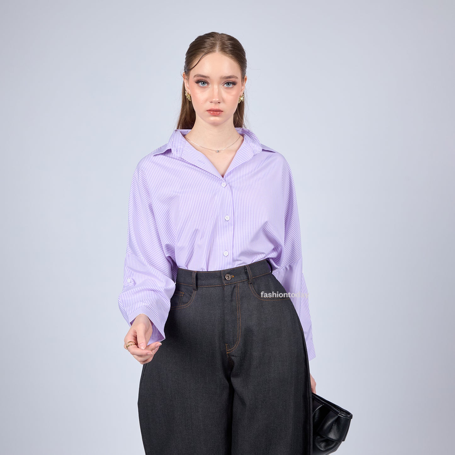 Oversized Shirt Stripe - Fashiontoday
