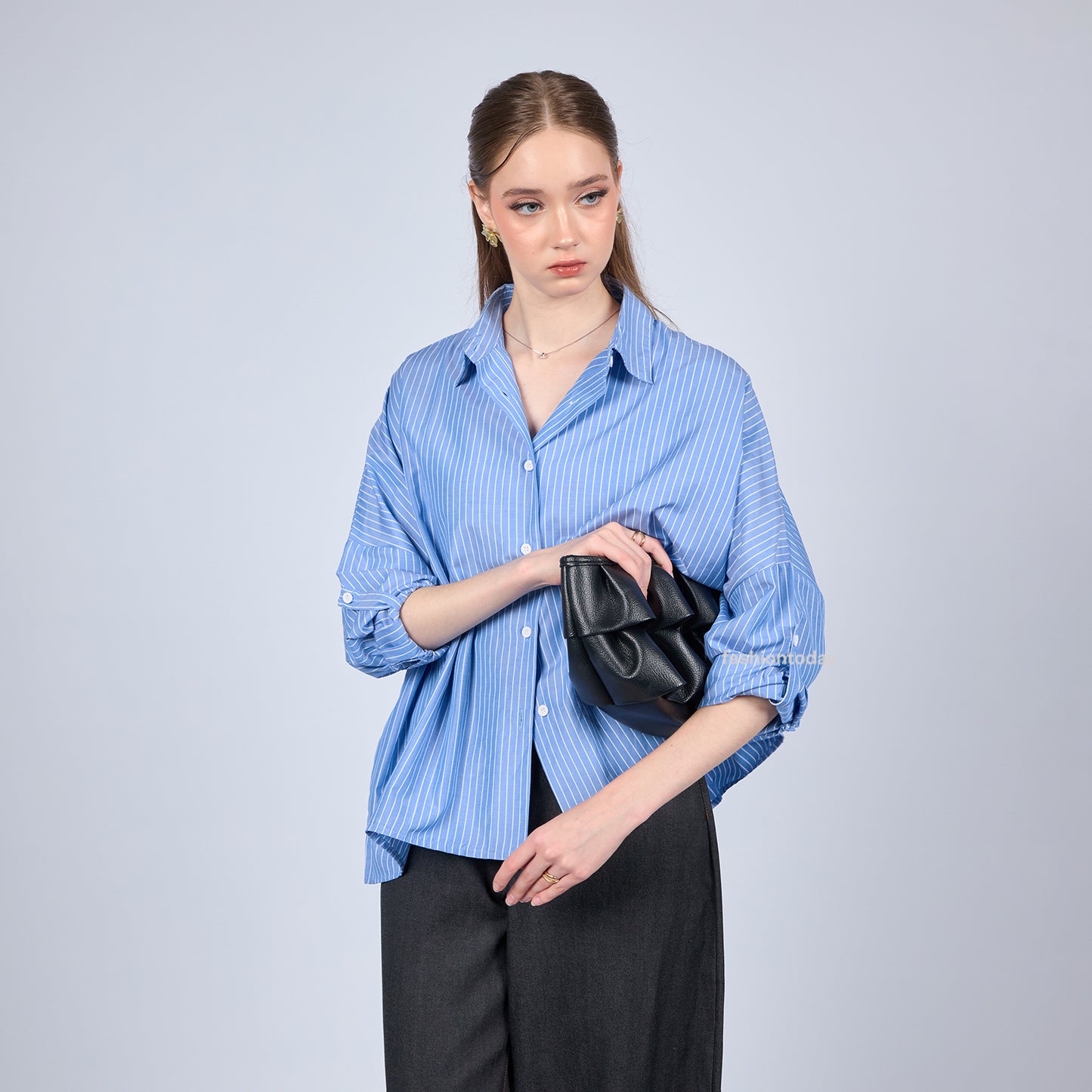 Oversized Shirt Stripe - Fashiontoday
