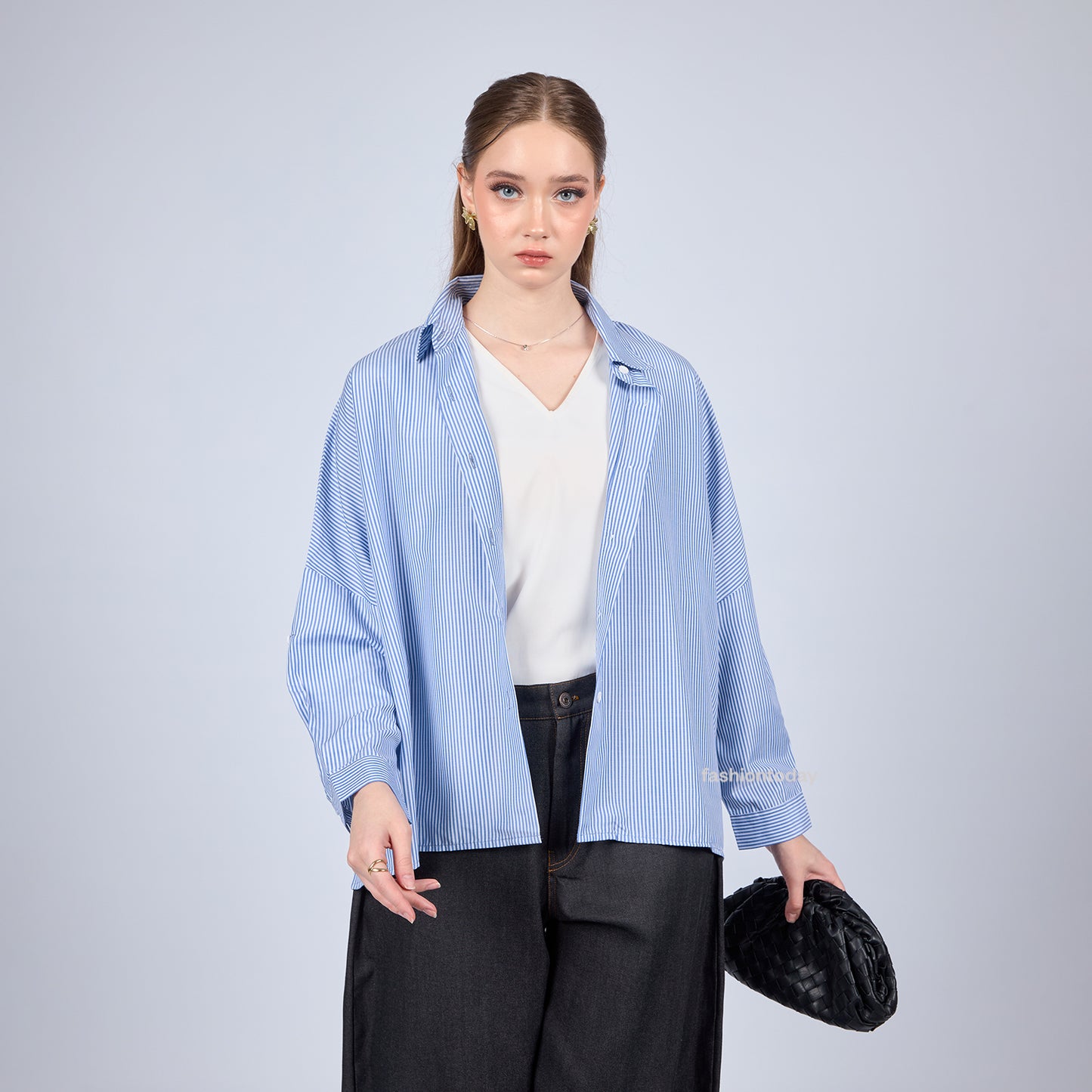 Oversized Shirt Stripe - Fashiontoday