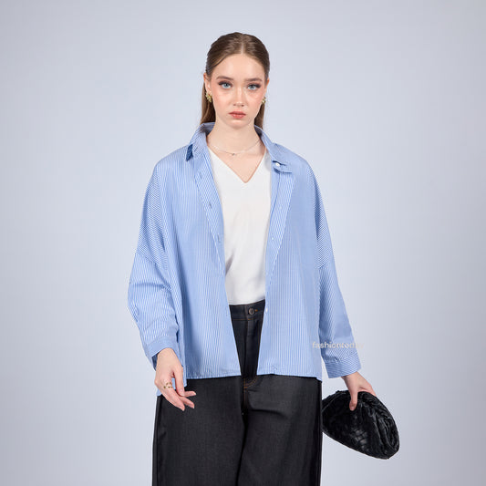 Oversized Shirt Stripe - Fashiontoday