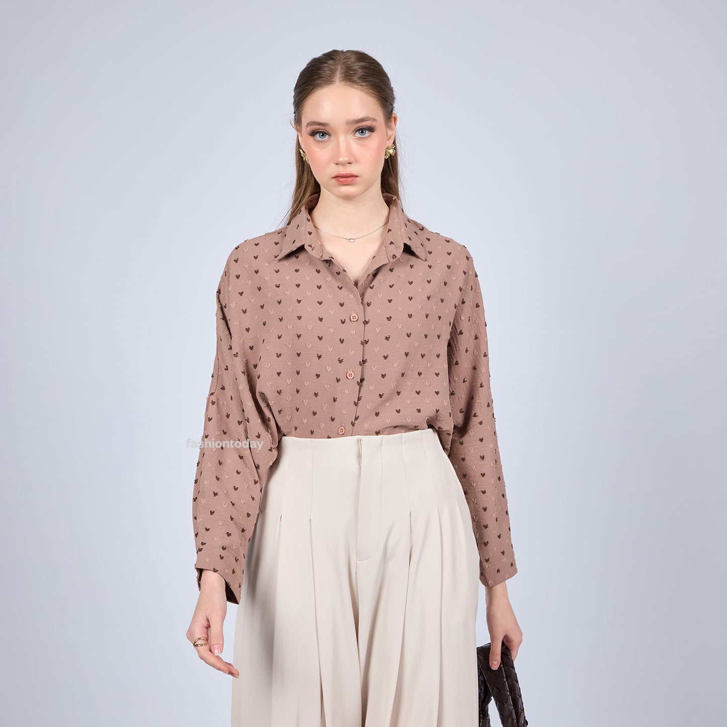 Oversized Shirt Dot - Fashiontoday