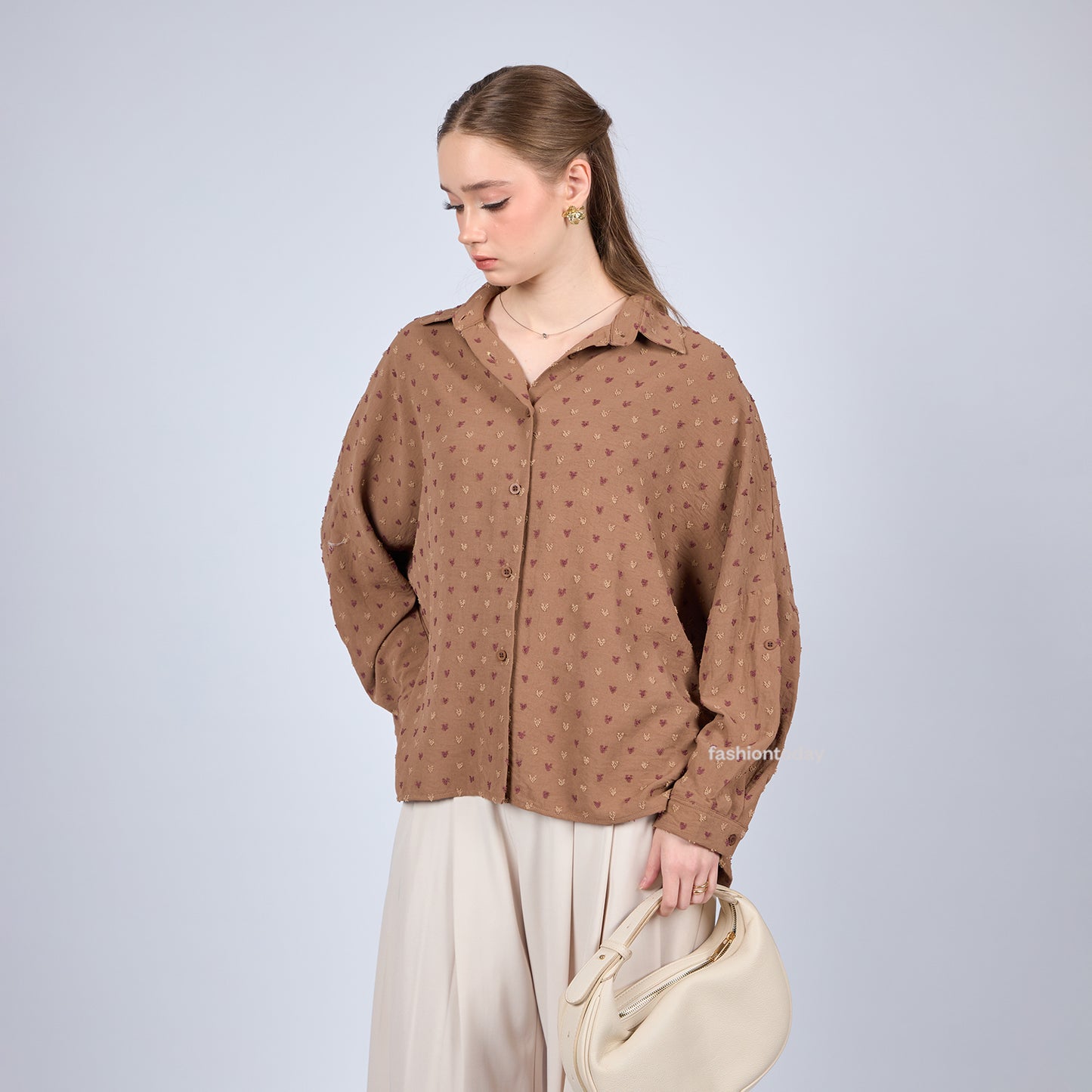 Oversized Shirt Dot - Fashiontoday