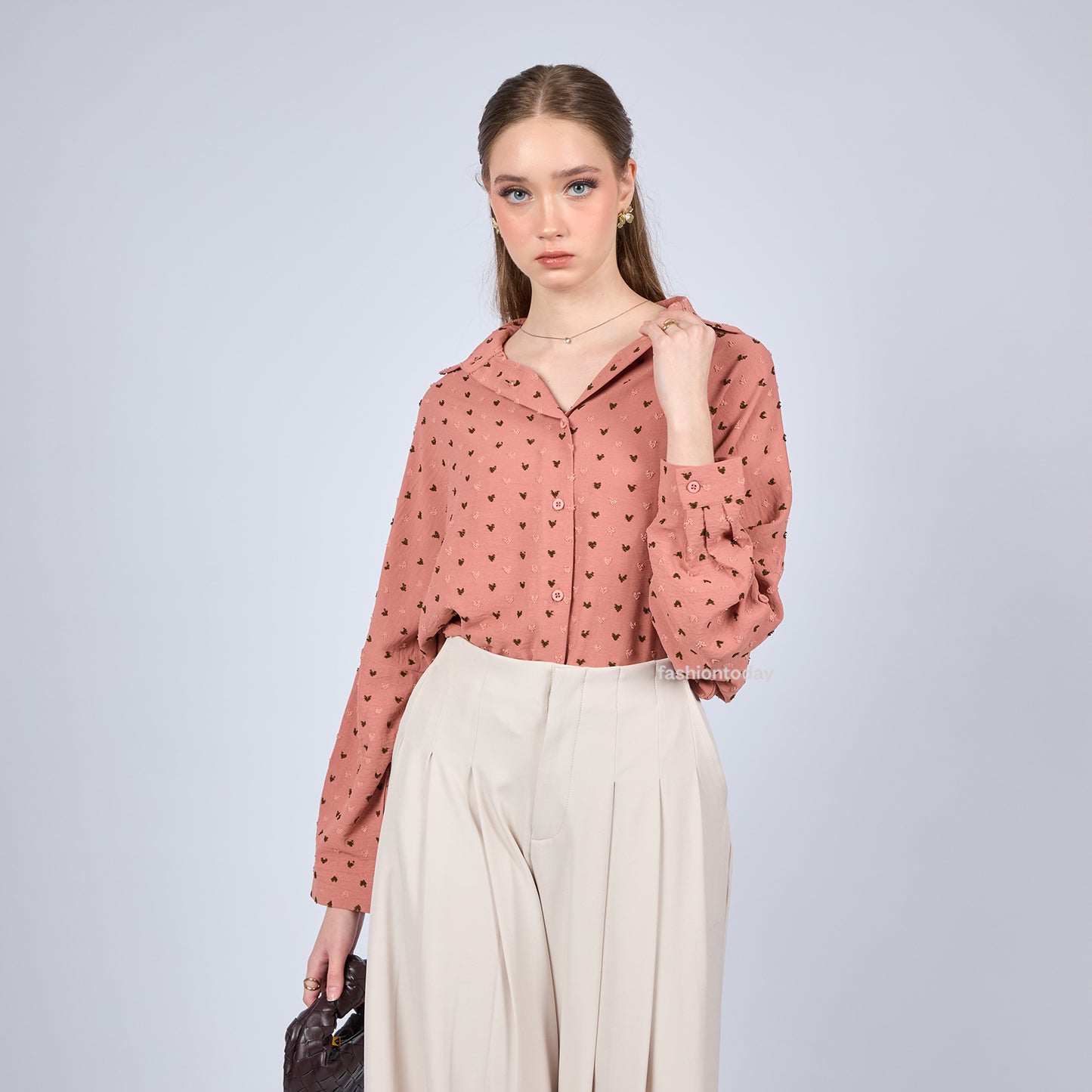Oversized Shirt Dot - Fashiontoday