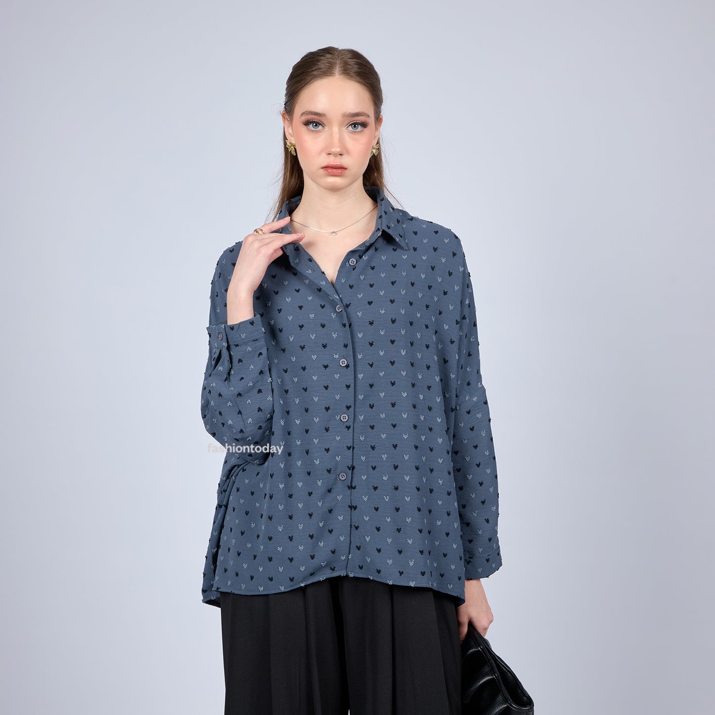Oversized Shirt Dot - Fashiontoday