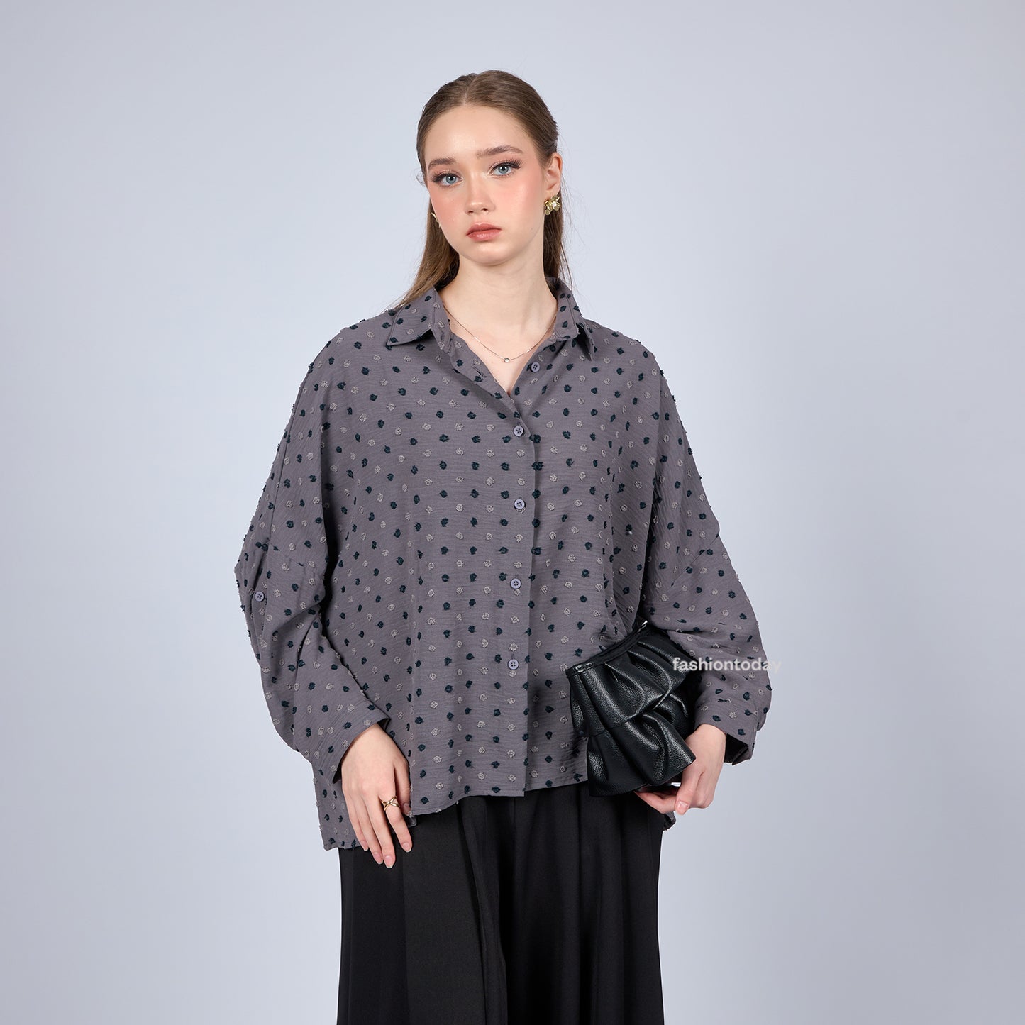 Oversized Shirt Dot - Fashiontoday