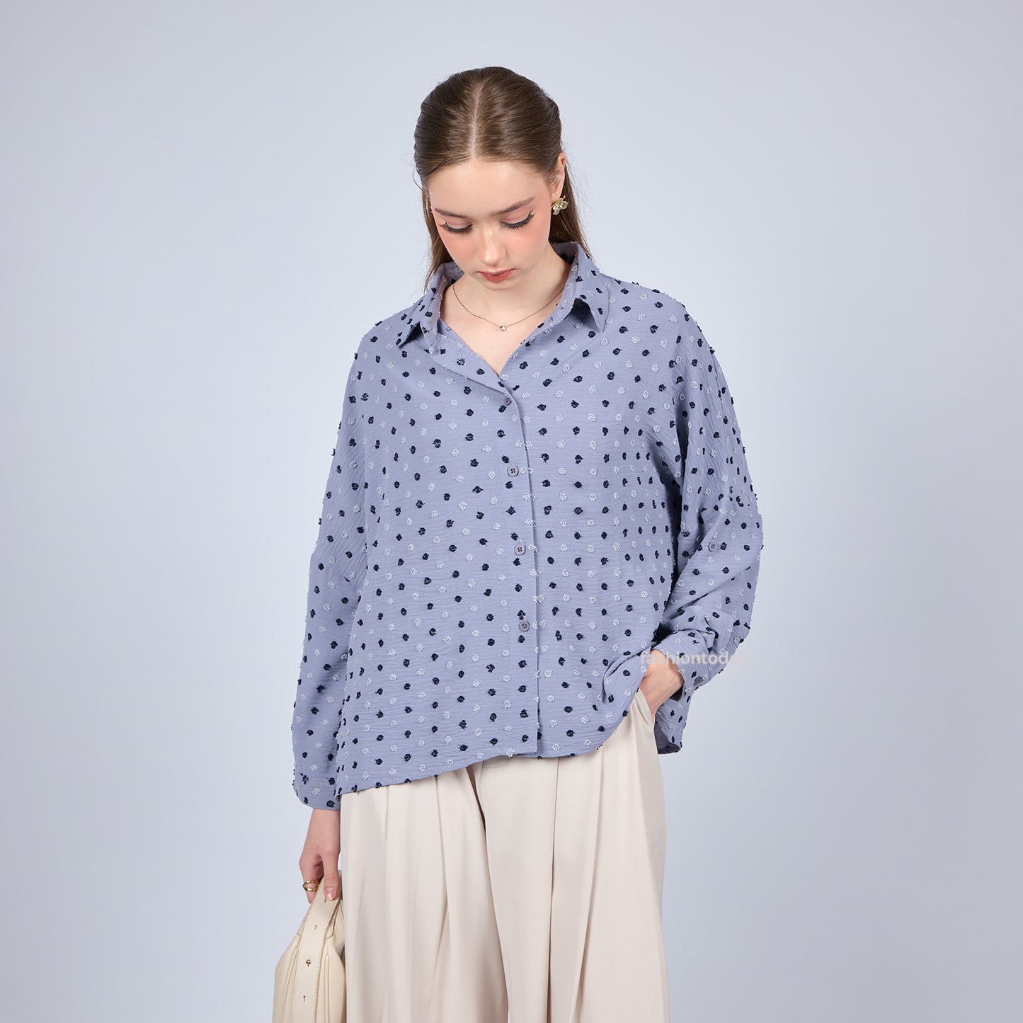 Oversized Shirt Dot - Fashiontoday