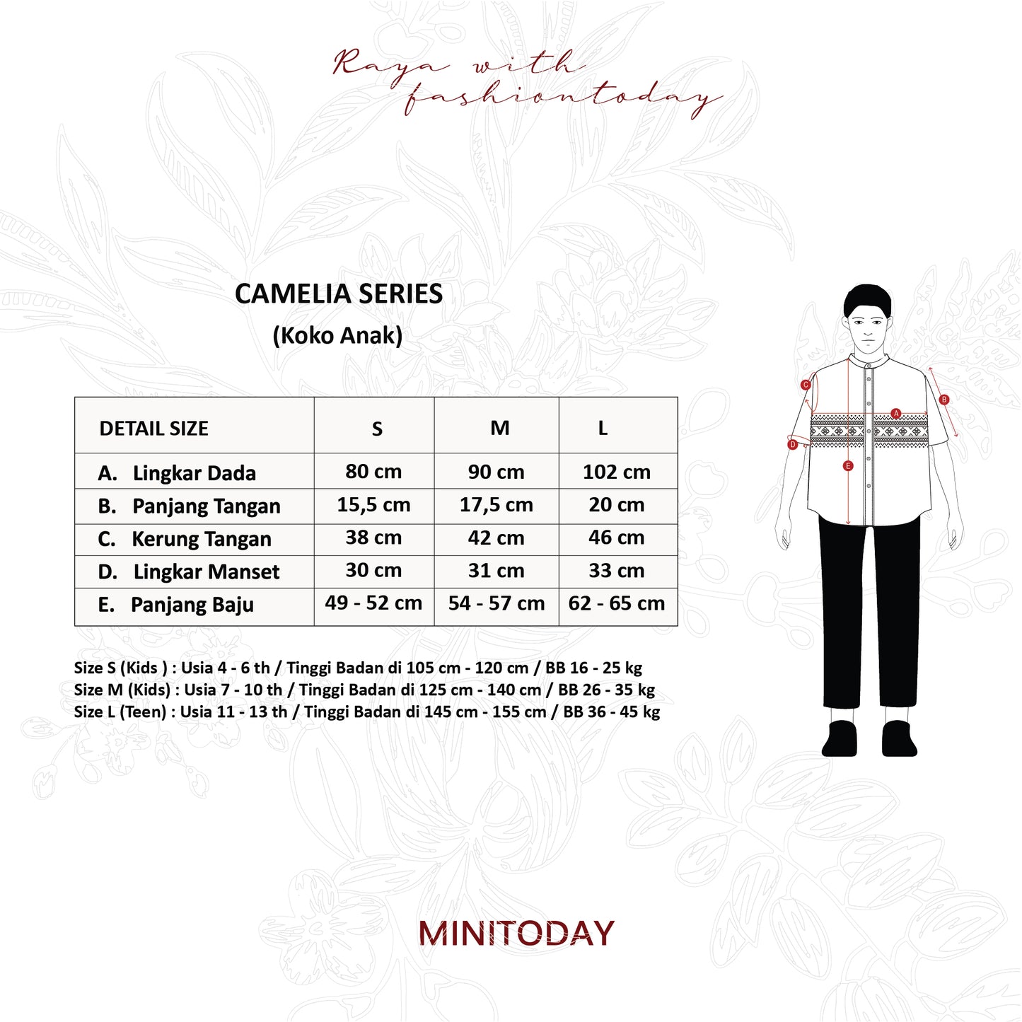 Camelia Series Koko Anak Sarimbit Keluarga Lebaran
