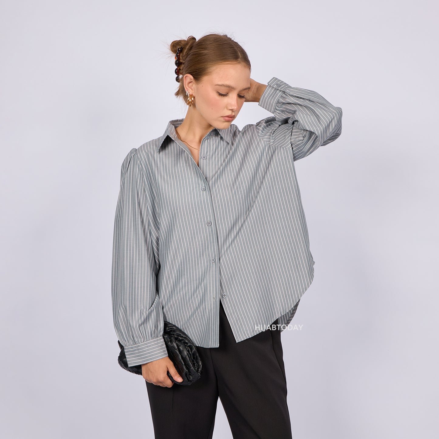 Carla Shirt Stripe - Hijab Today