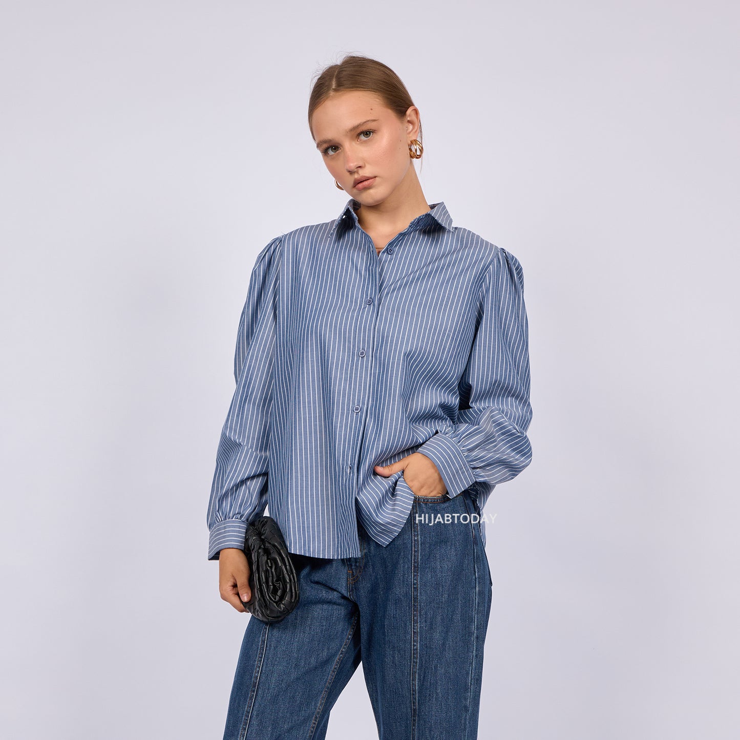 Carla Shirt Stripe - Hijab Today
