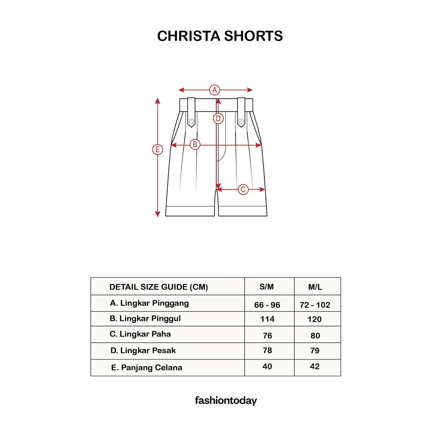 Christa Shorts ( Celana Pendek Premium Fashiontoday )