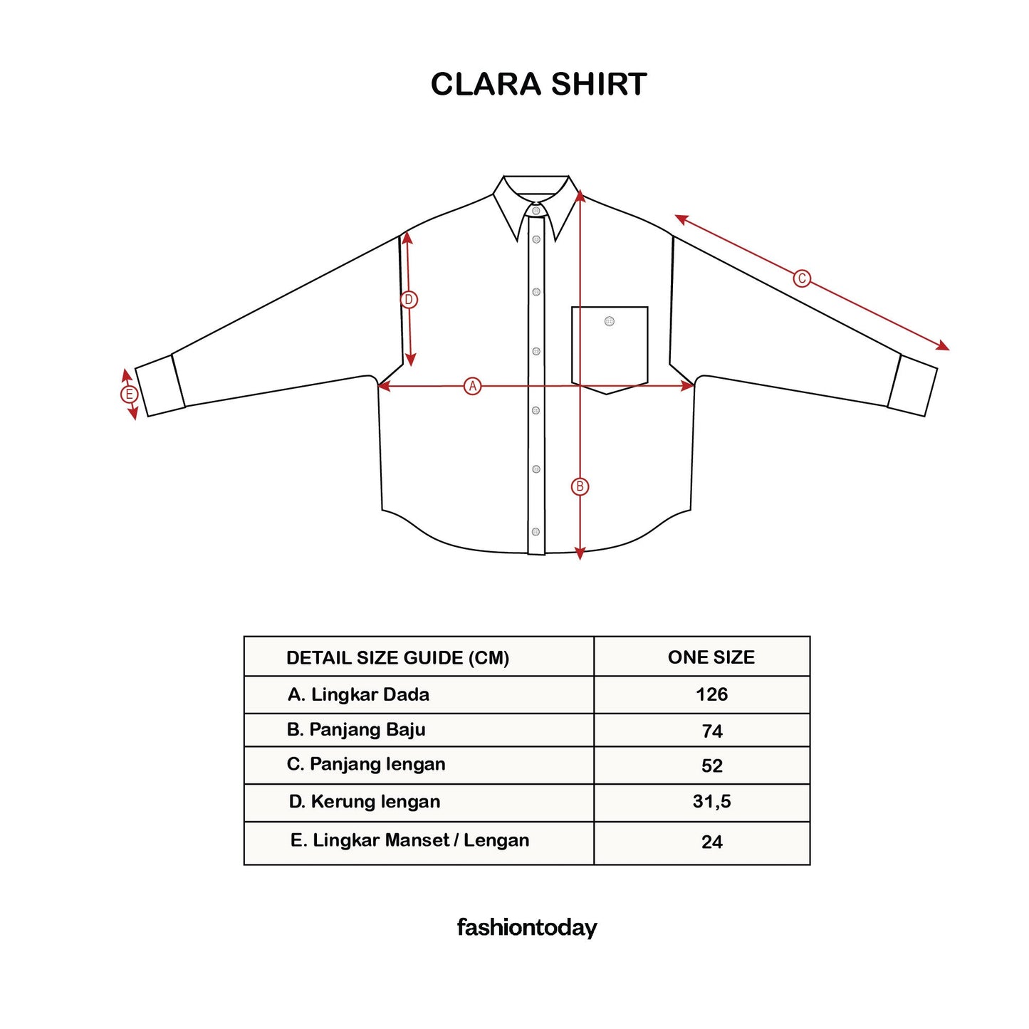 Clara Shirt ( Kemeja Premium Fashiontoday )