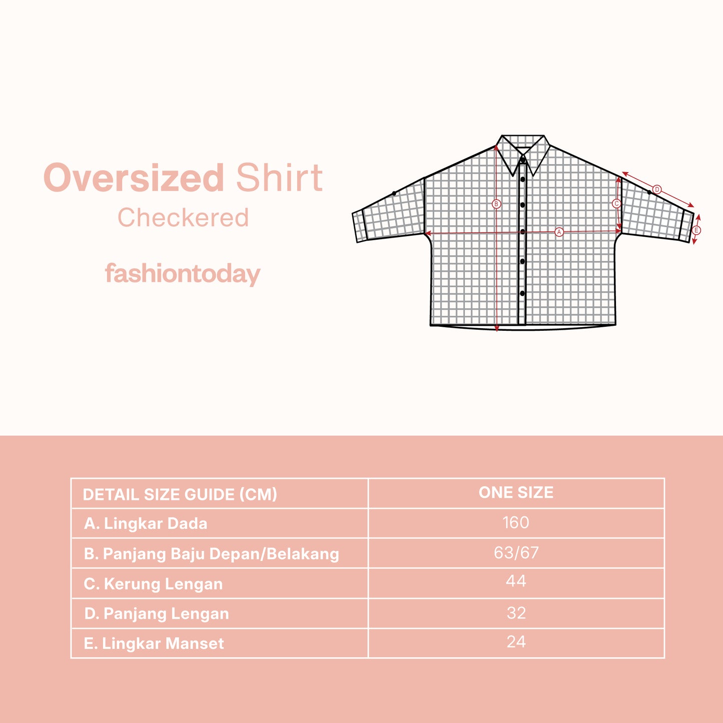 Oversized Shirt Checkered - Fashiontoday