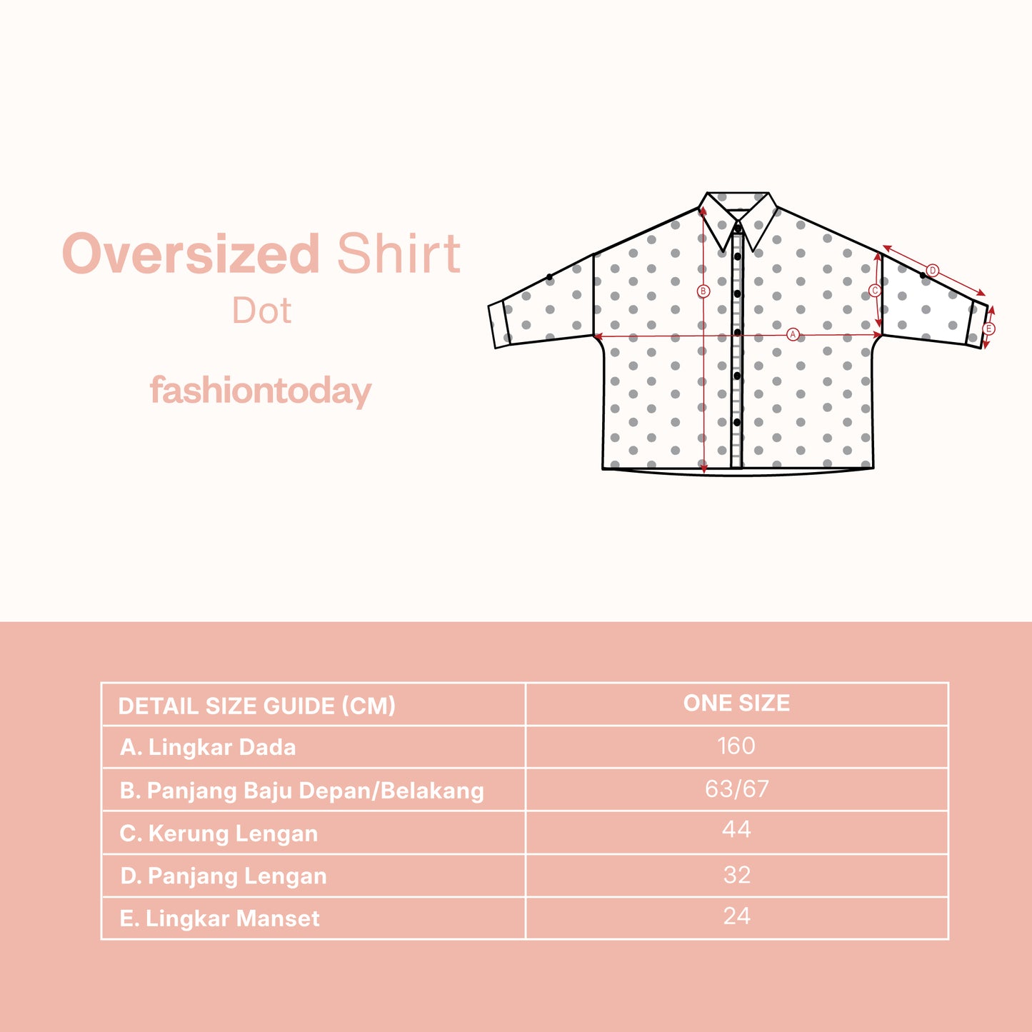 Oversized Shirt Dot - Fashiontoday