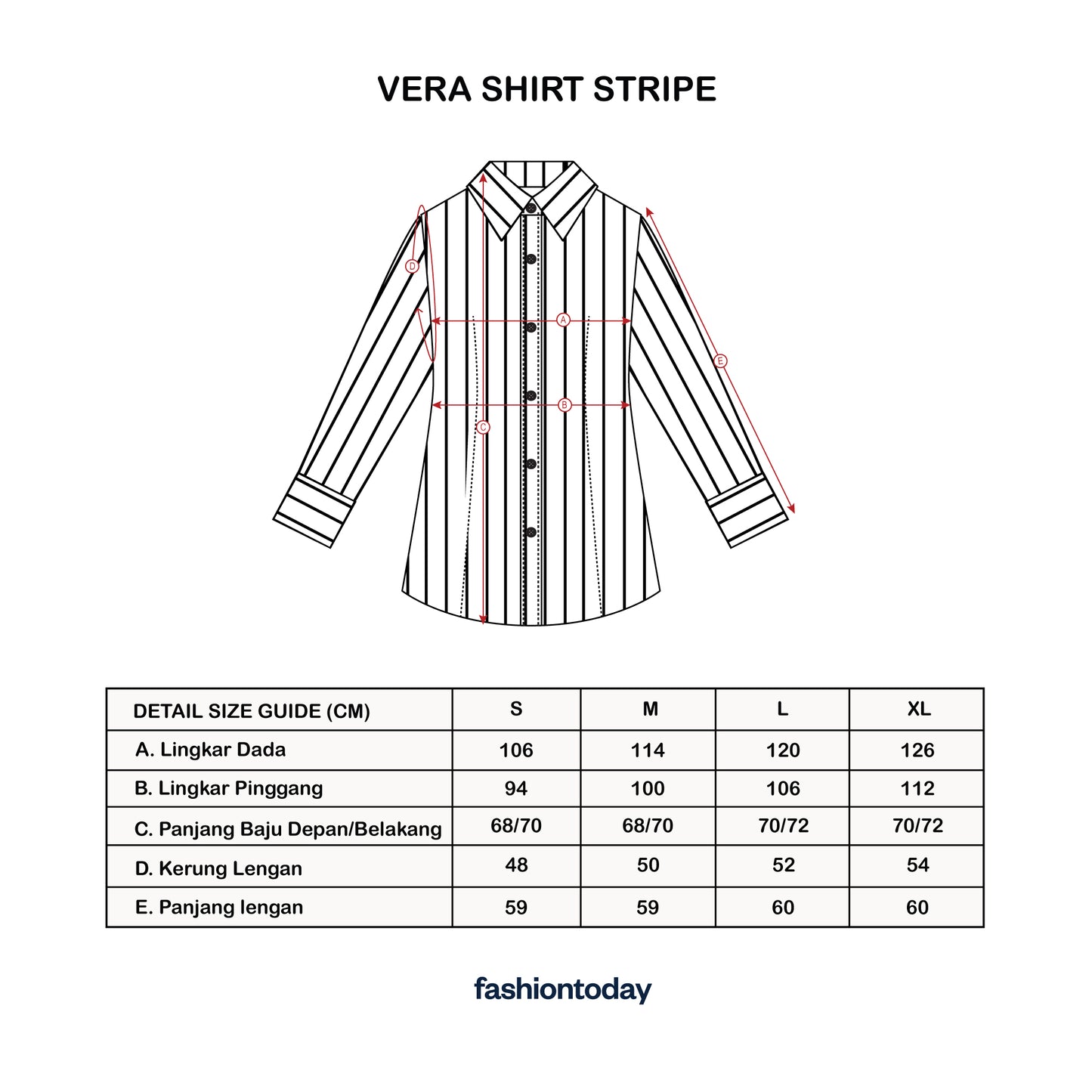 Vera Shirt Stripe - Fashiontoday