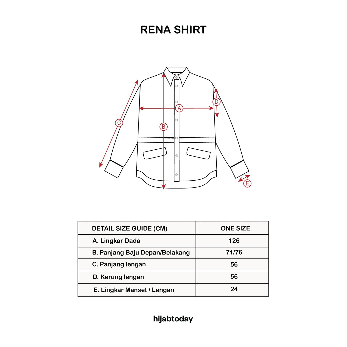Rena Shirt ( Kemeja Premium Hijabtoday )